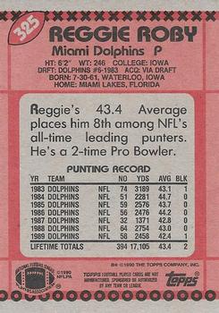 1990 Topps #325 Reggie Roby Back