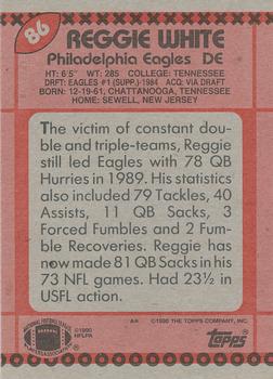 1990 Topps #86 Reggie White Back