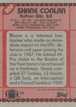 1990 Topps #209 Shane Conlan Back