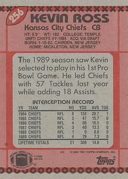 1990 Topps #256 Kevin Ross Back