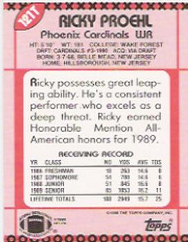 1990 Topps Traded #121T Ricky Proehl Back