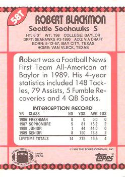 1990 Topps Traded #58T Robert Blackmon Back