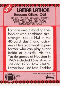 1990 Topps Traded #107T Lamar Lathon Back