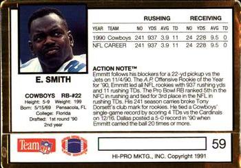 1991 Action Packed #59 Emmitt Smith Back