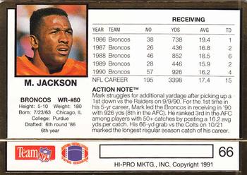 1991 Action Packed #66 Mark Jackson Back