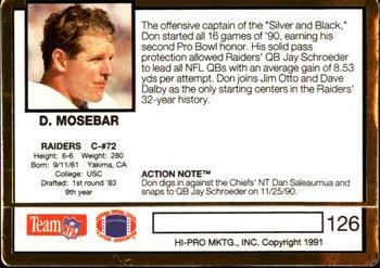 1991 Action Packed #126 Don Mosebar Back