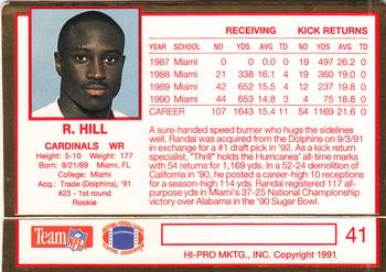 1991 Action Packed Rookie/Update #41 Randal Hill Back
