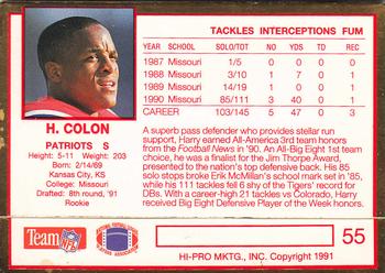1991 Action Packed Rookie/Update #55 Harry Colon Back