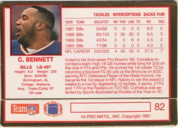 1991 Action Packed Rookie/Update #82 Cornelius Bennett Back