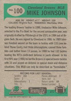 1991 Bowman #100 Mike Johnson Back