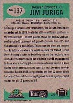 1991 Bowman #137 Jim Juriga Back