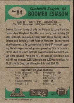 1991 Bowman #84 Boomer Esiason Back