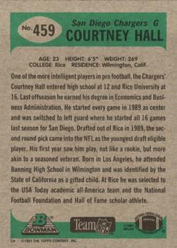 1991 Bowman #459 Courtney Hall Back