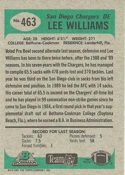 1991 Bowman #463 Lee Williams Back