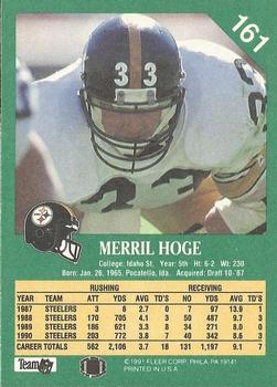 1991 Fleer #161 Merril Hoge Back