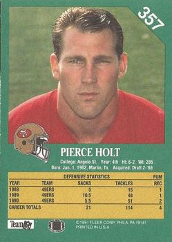 1991 Fleer #357 Pierce Holt Back