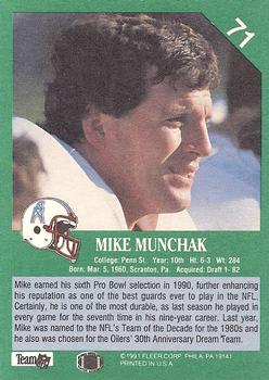 1991 Fleer #71 Mike Munchak Back