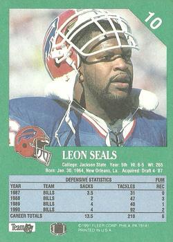 1991 Fleer #10 Leon Seals Back