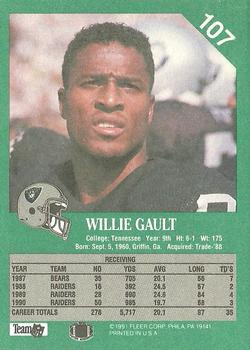 1991 Fleer #107 Willie Gault Back
