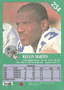 1991 Fleer #234 Kelvin Martin Back