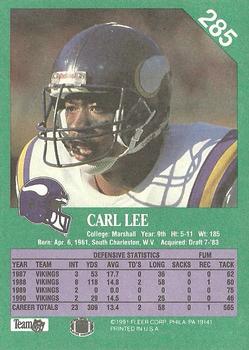1991 Fleer #285 Carl Lee Back