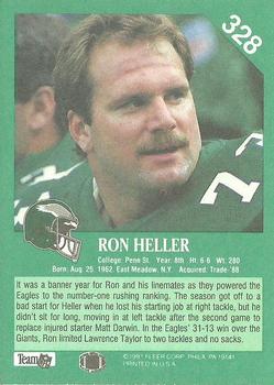 1991 Fleer #328 Ron Heller Back