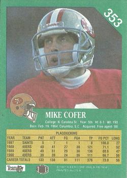 1991 Fleer #353 Mike Cofer Back