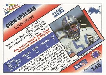 1991 Pacific #145 Chris Spielman Back