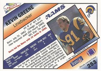 1991 Pacific #253 Kevin Greene Back