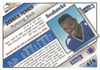 1991 Pacific #476 Derrick Fenner Back