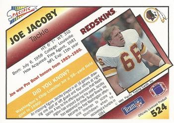 1991 Pacific #524 Joe Jacoby Back
