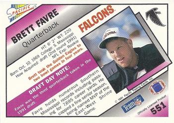 1991 Pacific #551 Brett Favre Back