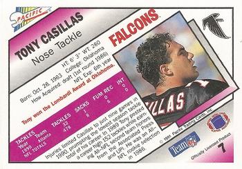 1991 Pacific #7 Tony Casillas Back