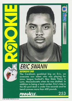 1991 Pinnacle #253 Eric Swann Back