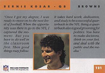 1991 Pro Line Portraits #121 Bernie Kosar Back