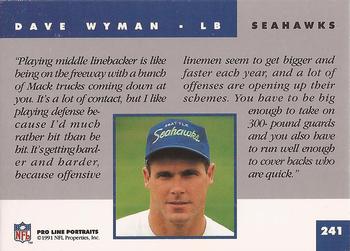 1991 Pro Line Portraits #241 Dave Wyman Back