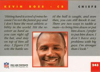 1991 Pro Line Portraits #243 Kevin Ross Back