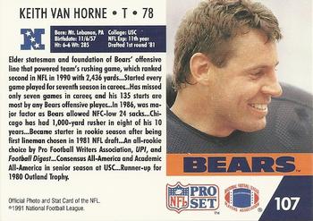 1991 Pro Set #107 Keith Van Horne Back