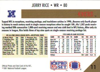 1991 Pro Set #11 Jerry Rice Back