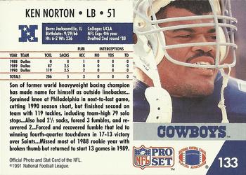 1991 Pro Set #133 Ken Norton Back
