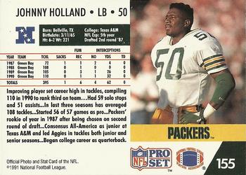 1991 Pro Set #155 Johnny Holland Back