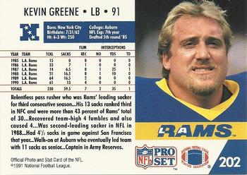 1991 Pro Set #202 Kevin Greene Back