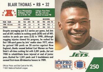 1991 Pro Set #250 Blair Thomas Back