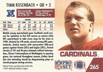 1991 Pro Set #265 Timm Rosenbach Back