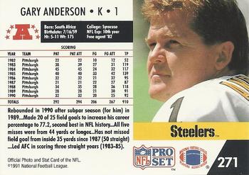 1991 Pro Set #271 Gary Anderson Back