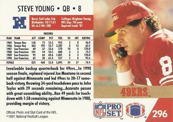 1991 Pro Set #296 Steve Young Back