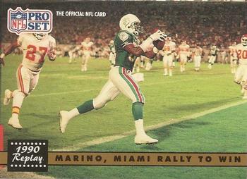 1991 Pro Set #340 Marino, Miami Rally To Win Front
