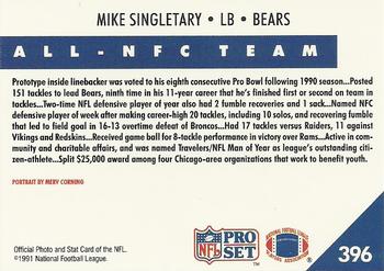 1991 Pro Set #396 Mike Singletary Back