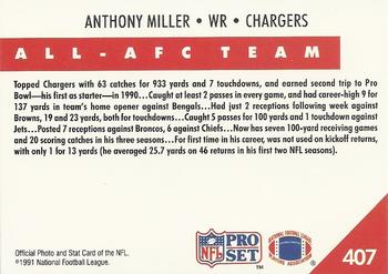 1991 Pro Set #407 Anthony Miller Back