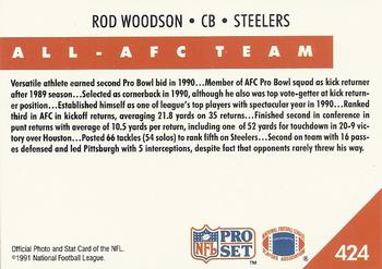 1991 Pro Set #424 Rod Woodson Back